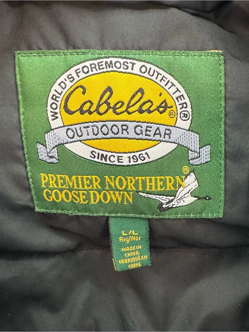 EUC Cabela’s Outdoor Gear Premier Northern Goose Down Vest Black size Large